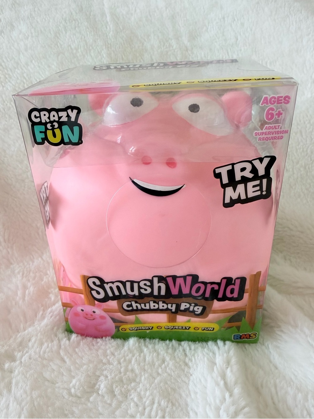 Crazy Fun Smush World Chubby Pig Squishy Fidget Toy - Viral - Five Below